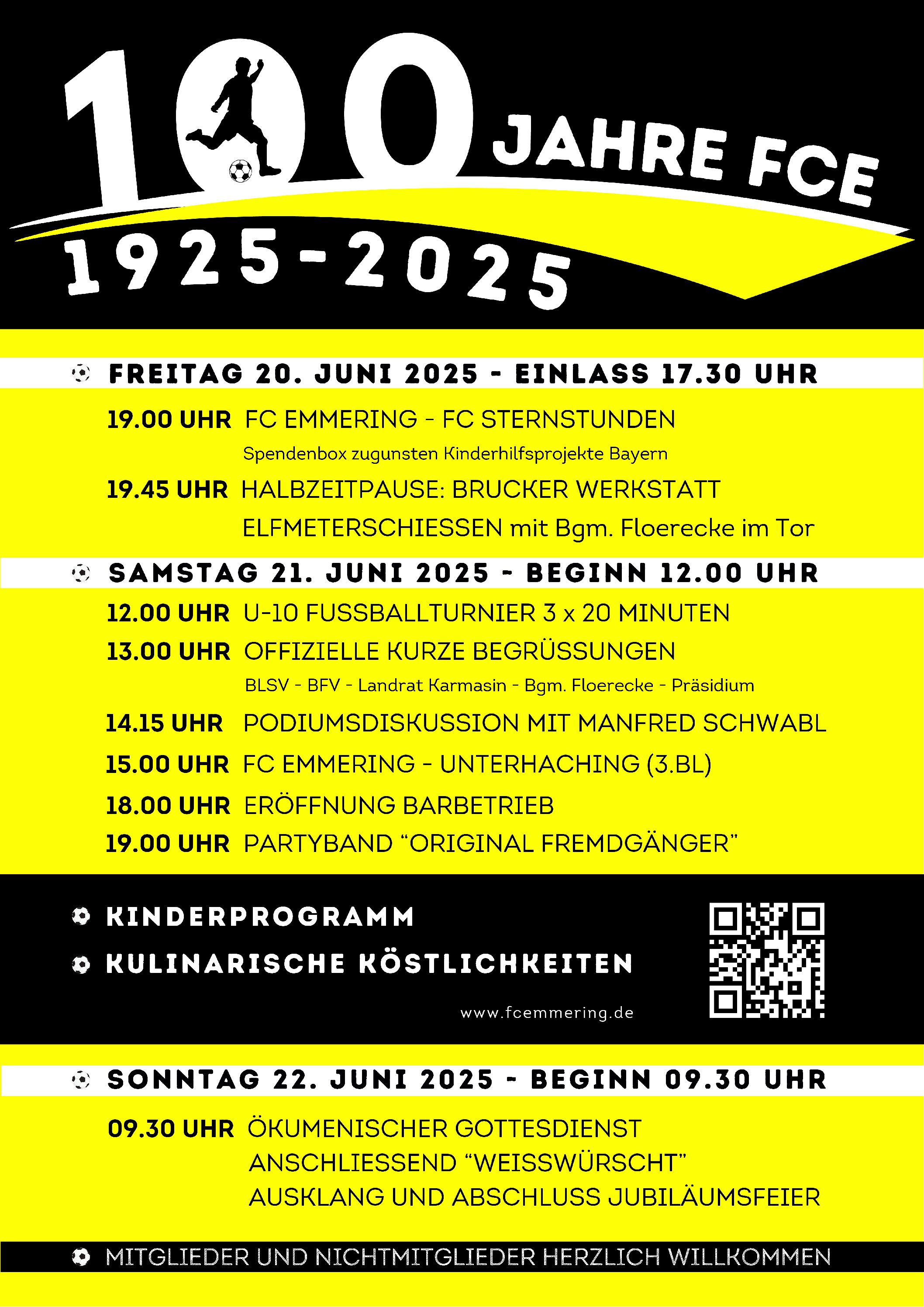 Programm 100 jähr. Jubiläum FCE